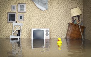 flooded living room